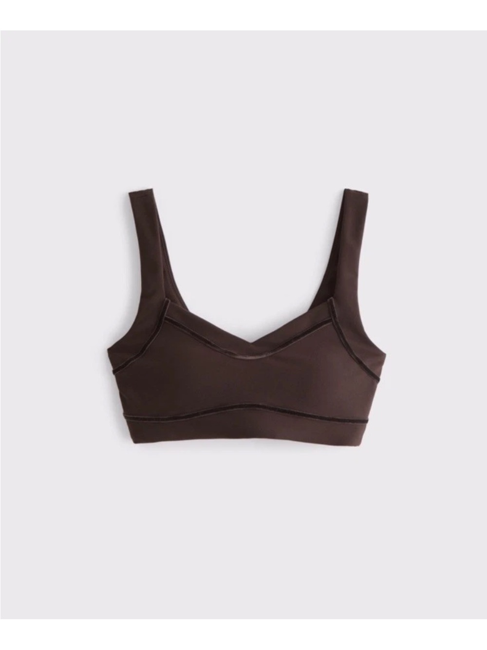 Abercrombie & Fitch YPB sculptLUX Sweetheart Coffee Velvet Trim Sports Bra XXS
